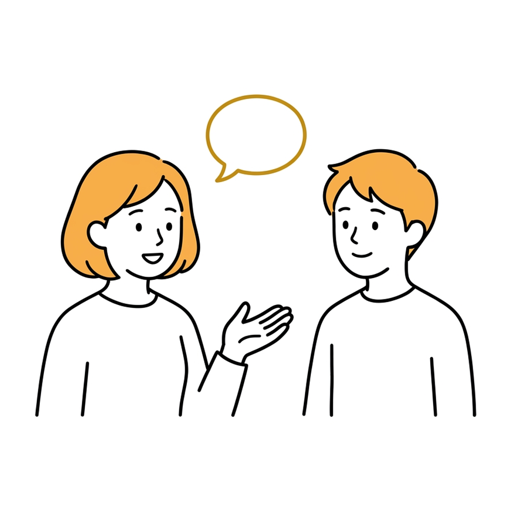 言葉がけで前向きに対話する2人